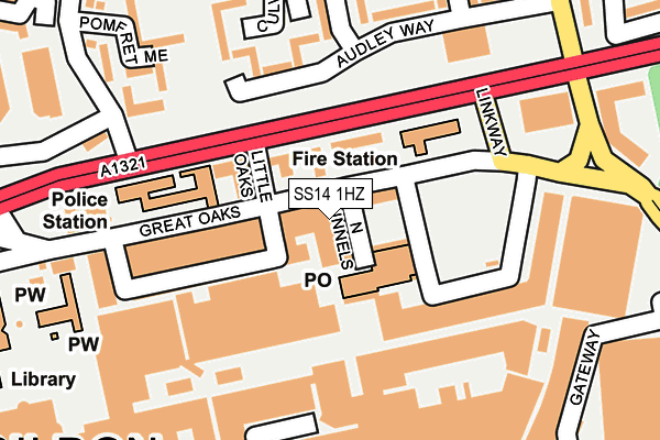 SS14 1HZ map - OS OpenMap – Local (Ordnance Survey) SS14 1HZ map - OS OpenMap – Local (Ordnance Survey)