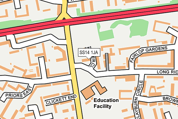 SS14 1JA map - OS OpenMap – Local (Ordnance Survey)