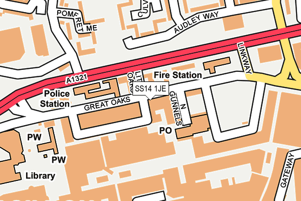 SS14 1JE map - OS OpenMap – Local (Ordnance Survey) SS14 1JE map - OS OpenMap – Local (Ordnance Survey)