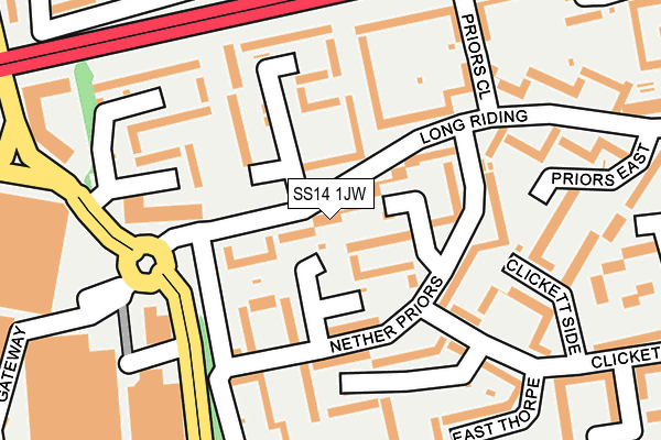 SS14 1JW map - OS OpenMap – Local (Ordnance Survey) SS14 1JW map - OS OpenMap – Local (Ordnance Survey)