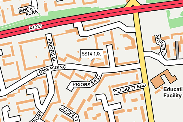 SS14 1JX map - OS OpenMap – Local (Ordnance Survey) SS14 1JX map - OS OpenMap – Local (Ordnance Survey)