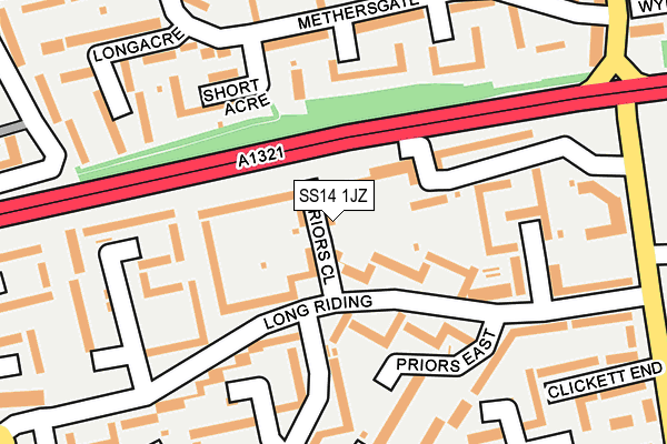 SS14 1JZ map - OS OpenMap – Local (Ordnance Survey) SS14 1JZ map - OS OpenMap – Local (Ordnance Survey)