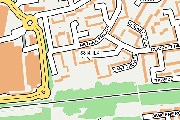 SS14 1LX map - OS OpenMap – Local (Ordnance Survey) SS14 1LX map - OS OpenMap – Local (Ordnance Survey)