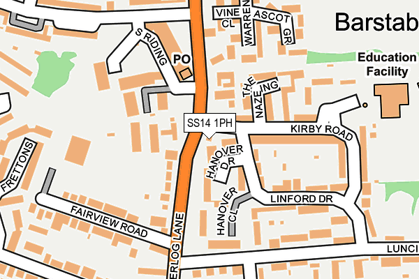 SS14 1PH map - OS OpenMap – Local (Ordnance Survey) SS14 1PH map - OS OpenMap – Local (Ordnance Survey)