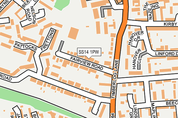 SS14 1PW map - OS OpenMap – Local (Ordnance Survey) SS14 1PW map - OS OpenMap – Local (Ordnance Survey)
