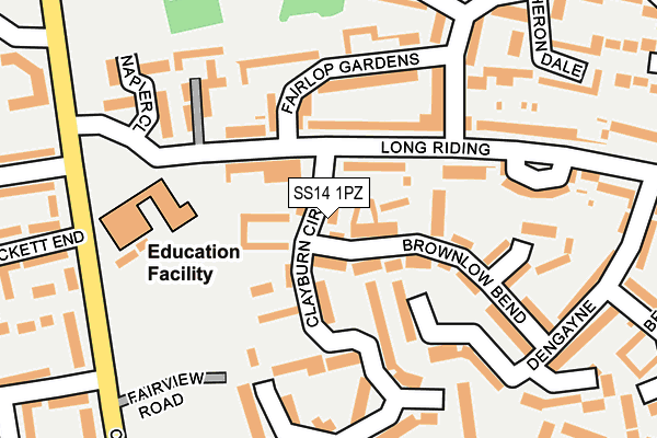 SS14 1PZ map - OS OpenMap – Local (Ordnance Survey) SS14 1PZ map - OS OpenMap – Local (Ordnance Survey)