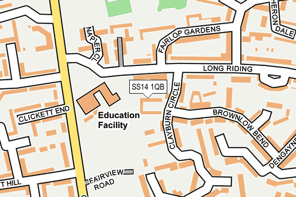 SS14 1QB map - OS OpenMap – Local (Ordnance Survey) SS14 1QB map - OS OpenMap – Local (Ordnance Survey)