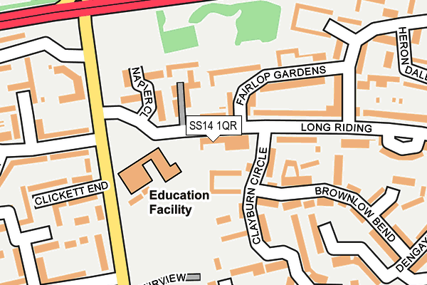 SS14 1QR map - OS OpenMap – Local (Ordnance Survey) SS14 1QR map - OS OpenMap – Local (Ordnance Survey)