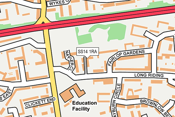 SS14 1RA map - OS OpenMap – Local (Ordnance Survey) SS14 1RA map - OS OpenMap – Local (Ordnance Survey)