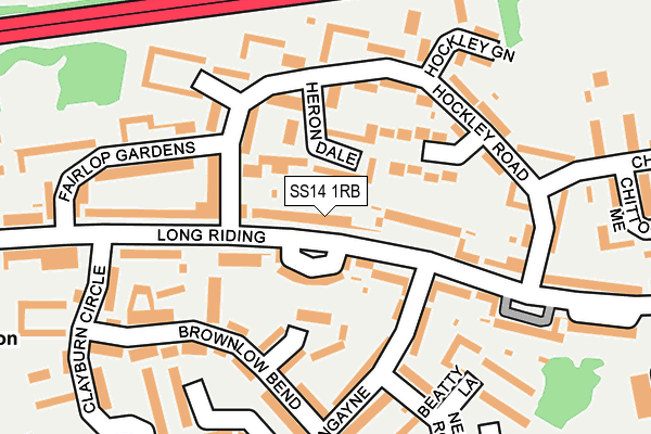 SS14 1RB map - OS OpenMap – Local (Ordnance Survey) SS14 1RB map - OS OpenMap – Local (Ordnance Survey)