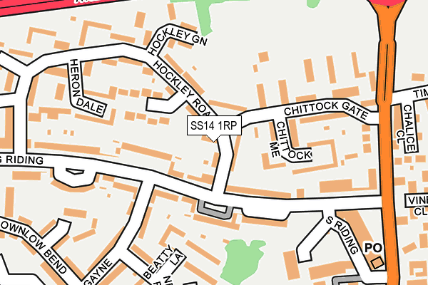 SS14 1RP map - OS OpenMap – Local (Ordnance Survey)