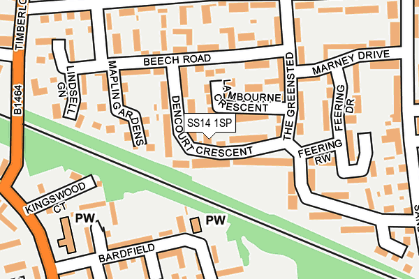 SS14 1SP map - OS OpenMap – Local (Ordnance Survey)