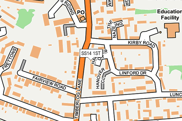 SS14 1ST map - OS OpenMap – Local (Ordnance Survey)