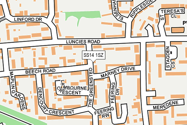 SS14 1SZ map - OS OpenMap – Local (Ordnance Survey) SS14 1SZ map - OS OpenMap – Local (Ordnance Survey)