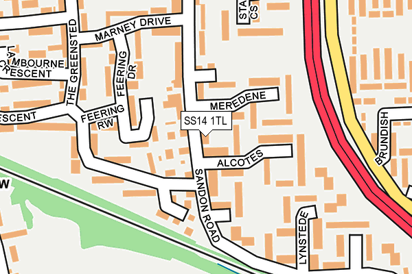SS14 1TL map - OS OpenMap – Local (Ordnance Survey) SS14 1TL map - OS OpenMap – Local (Ordnance Survey)