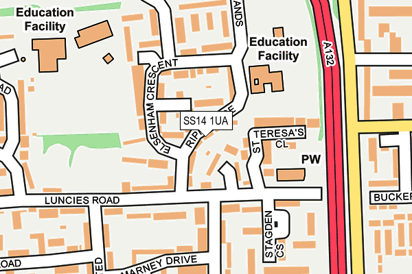 SS14 1UA map - OS OpenMap – Local (Ordnance Survey) SS14 1UA map - OS OpenMap – Local (Ordnance Survey)