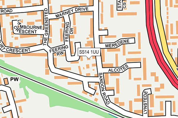 SS14 1UU map - OS OpenMap – Local (Ordnance Survey) SS14 1UU map - OS OpenMap – Local (Ordnance Survey)