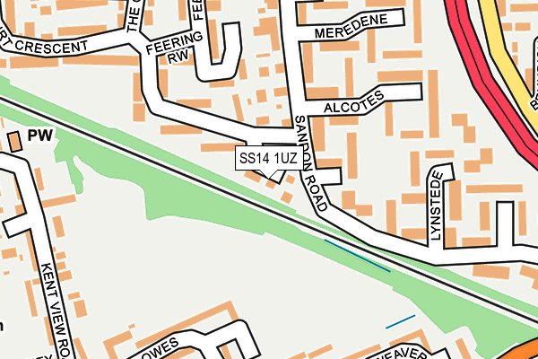 SS14 1UZ map - OS OpenMap – Local (Ordnance Survey) SS14 1UZ map - OS OpenMap – Local (Ordnance Survey)