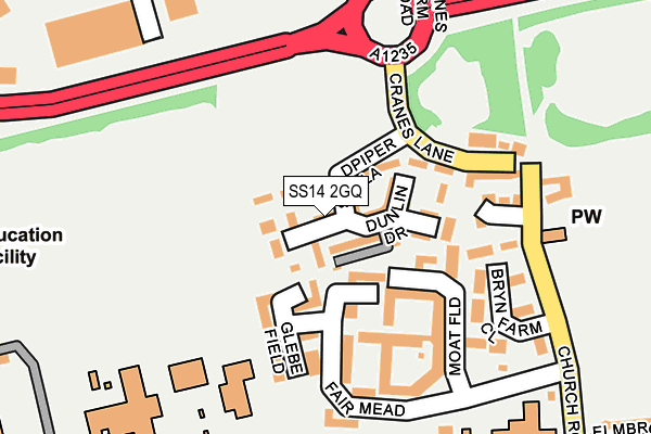 SS14 2GQ map - OS OpenMap – Local (Ordnance Survey) SS14 2GQ map - OS OpenMap – Local (Ordnance Survey)