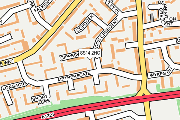 SS14 2HG map - OS OpenMap – Local (Ordnance Survey) SS14 2HG map - OS OpenMap – Local (Ordnance Survey)