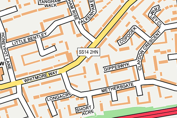 SS14 2HN map - OS OpenMap – Local (Ordnance Survey) SS14 2HN map - OS OpenMap – Local (Ordnance Survey)