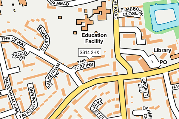 SS14 2HX map - OS OpenMap – Local (Ordnance Survey) SS14 2HX map - OS OpenMap – Local (Ordnance Survey)