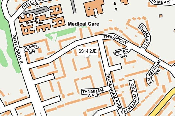 SS14 2JE map - OS OpenMap – Local (Ordnance Survey) SS14 2JE map - OS OpenMap – Local (Ordnance Survey)