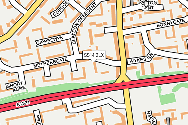 SS14 2LX map - OS OpenMap – Local (Ordnance Survey) SS14 2LX map - OS OpenMap – Local (Ordnance Survey)