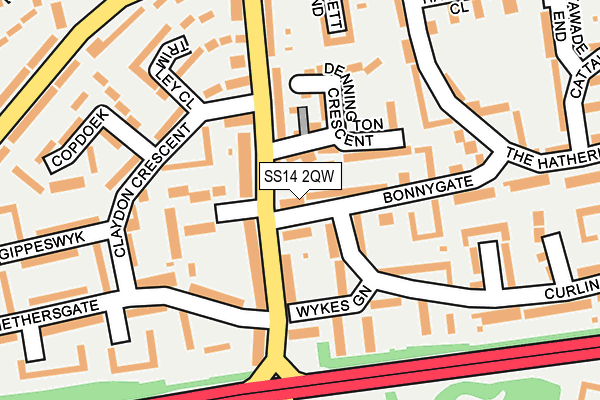 SS14 2QW map - OS OpenMap – Local (Ordnance Survey) SS14 2QW map - OS OpenMap – Local (Ordnance Survey)