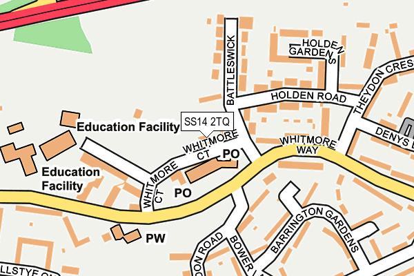 SS14 2TQ map - OS OpenMap – Local (Ordnance Survey) SS14 2TQ map - OS OpenMap – Local (Ordnance Survey)