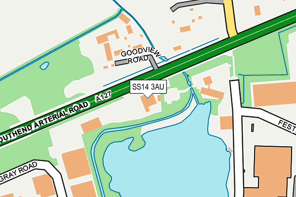 SS14 3AU map - OS OpenMap – Local (Ordnance Survey) SS14 3AU map - OS OpenMap – Local (Ordnance Survey)