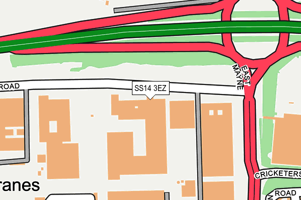 SS14 3EZ map - OS OpenMap – Local (Ordnance Survey) SS14 3EZ map - OS OpenMap – Local (Ordnance Survey)