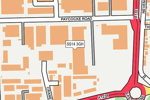 SS14 3GH map - OS OpenMap – Local (Ordnance Survey) SS14 3GH map - OS OpenMap – Local (Ordnance Survey)