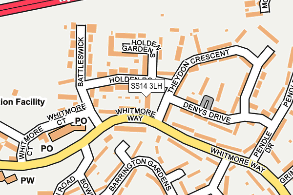 SS14 3LH map - OS OpenMap – Local (Ordnance Survey) SS14 3LH map - OS OpenMap – Local (Ordnance Survey)