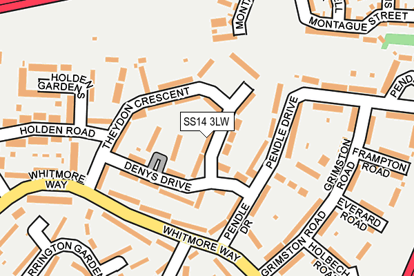 SS14 3LW map - OS OpenMap – Local (Ordnance Survey) SS14 3LW map - OS OpenMap – Local (Ordnance Survey)