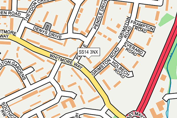 SS14 3NX map - OS OpenMap – Local (Ordnance Survey) SS14 3NX map - OS OpenMap – Local (Ordnance Survey)