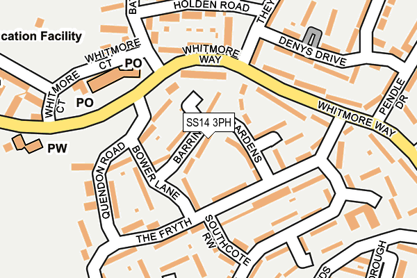 SS14 3PH map - OS OpenMap – Local (Ordnance Survey) SS14 3PH map - OS OpenMap – Local (Ordnance Survey)