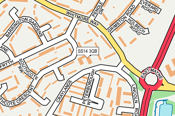 SS14 3QB map - OS OpenMap – Local (Ordnance Survey) SS14 3QB map - OS OpenMap – Local (Ordnance Survey)