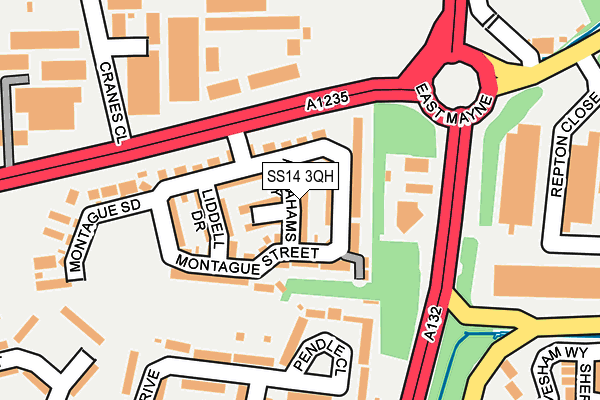 SS14 3QH map - OS OpenMap – Local (Ordnance Survey) SS14 3QH map - OS OpenMap – Local (Ordnance Survey)