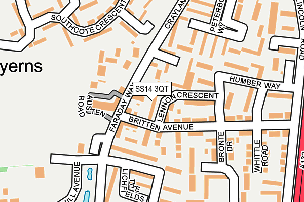 SS14 3QT map - OS OpenMap – Local (Ordnance Survey) SS14 3QT map - OS OpenMap – Local (Ordnance Survey)