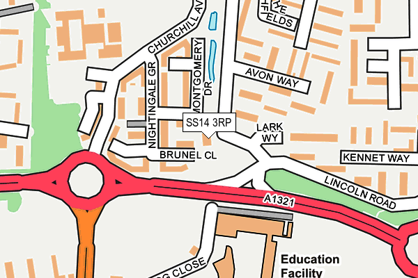 SS14 3RP map - OS OpenMap – Local (Ordnance Survey)