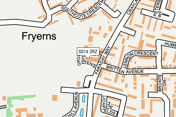 SS14 3RZ map - OS OpenMap – Local (Ordnance Survey) SS14 3RZ map - OS OpenMap – Local (Ordnance Survey)