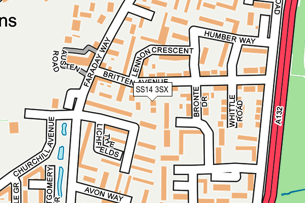 SS14 3SX map - OS OpenMap – Local (Ordnance Survey) SS14 3SX map - OS OpenMap – Local (Ordnance Survey)
