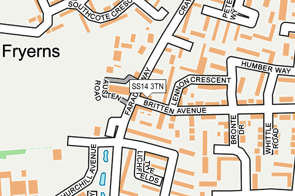 SS14 3TN map - OS OpenMap – Local (Ordnance Survey) SS14 3TN map - OS OpenMap – Local (Ordnance Survey)