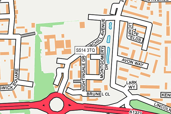 SS14 3TQ map - OS OpenMap – Local (Ordnance Survey) SS14 3TQ map - OS OpenMap – Local (Ordnance Survey)