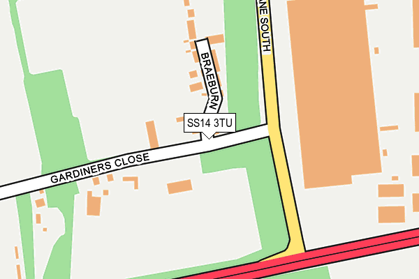 SS14 3TU map - OS OpenMap – Local (Ordnance Survey) SS14 3TU map - OS OpenMap – Local (Ordnance Survey)