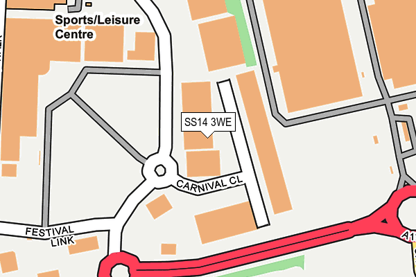 SS14 3WE map - OS OpenMap – Local (Ordnance Survey) SS14 3WE map - OS OpenMap – Local (Ordnance Survey)