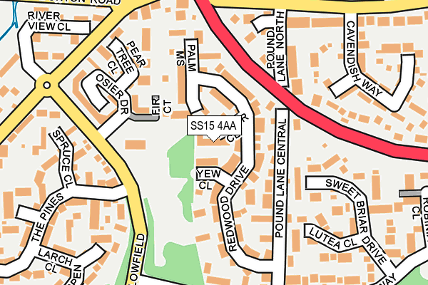 SS15 4AA map - OS OpenMap – Local (Ordnance Survey) SS15 4AA map - OS OpenMap – Local (Ordnance Survey)
