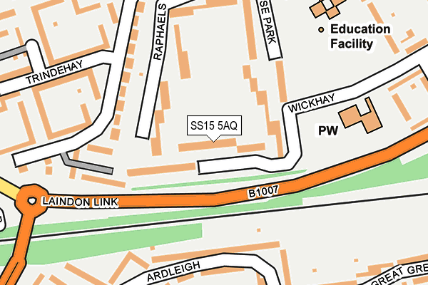 SS15 5AQ map - OS OpenMap – Local (Ordnance Survey) SS15 5AQ map - OS OpenMap – Local (Ordnance Survey)