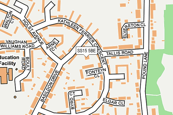 SS15 5BE map - OS OpenMap – Local (Ordnance Survey) SS15 5BE map - OS OpenMap – Local (Ordnance Survey)
